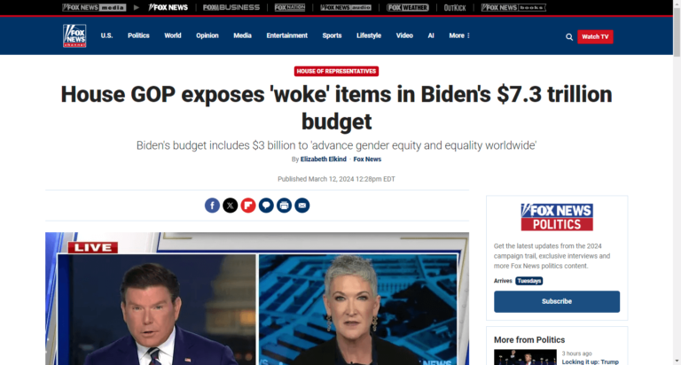 House GOP exposes ‘woke’ items in Biden’s $7.3 trillion budget