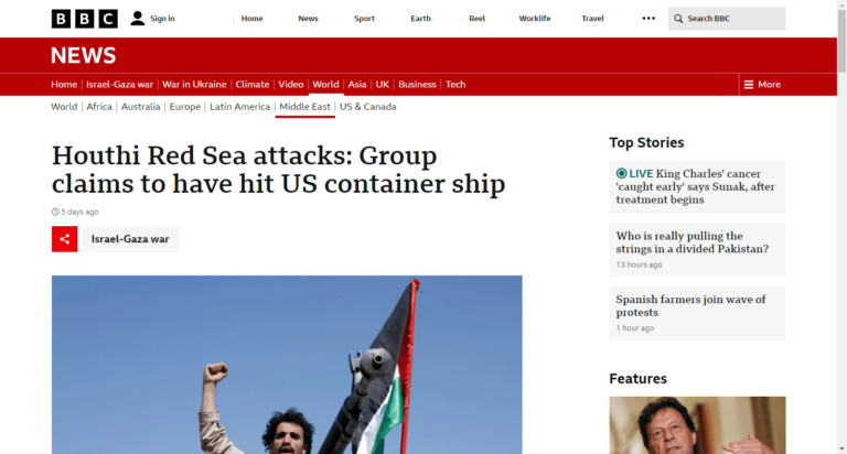 Houthi Red Sea attacks: Group claims to have hit US container ship
