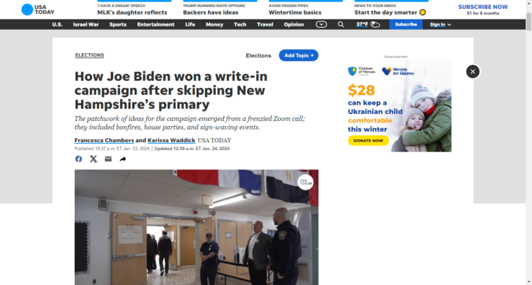How Joe Biden won a write-in campaign after skipping New Hampshire’s primary