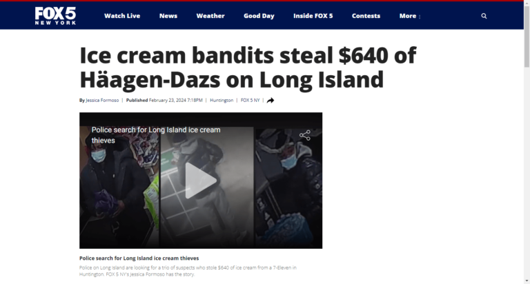 Ice cream bandits steal $640 of Häagen-Dazs on Long Island