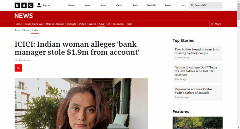 ICICI: Indian woman alleges ‘bank manager stole $1.9m from account’