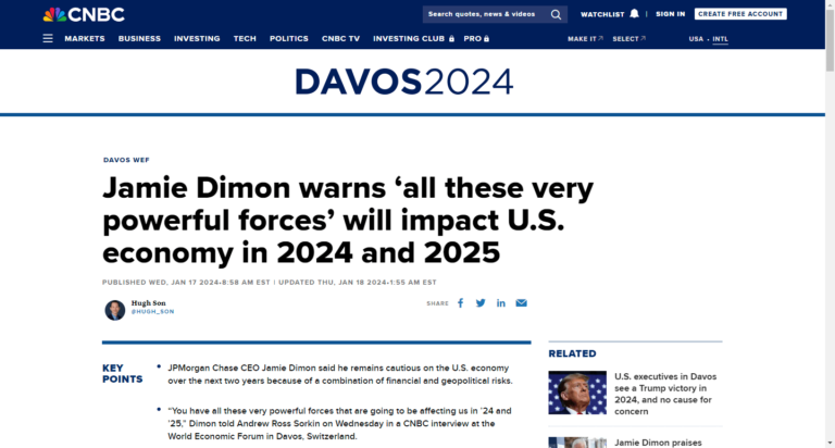 Jamie Dimon warns ‘all these very powerful forces’ will impact U.S. economy in 2024 and 2025