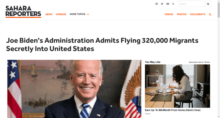 Joe Biden’s Administration Admits Flying 320,000 Migrants Secretly Into United States