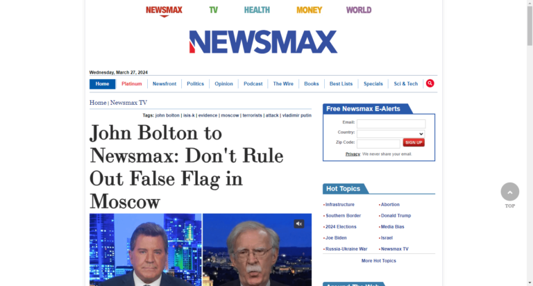 John Bolton to Newsmax: Don’t Rule Out False Flag in Moscow