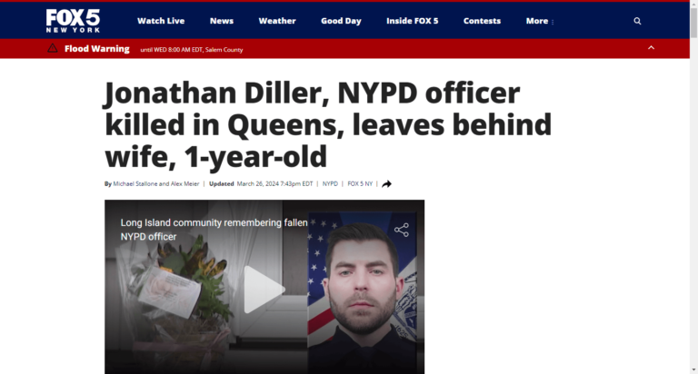 Jonathan Diller, NYPD officer killed in Queens, leaves behind wife, 1-year-old