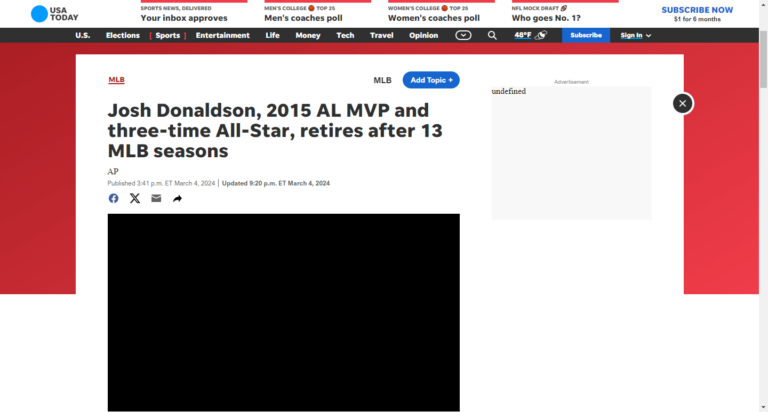 Josh Donaldson, 2015 AL MVP and three-time All-Star, retires after 13 MLB seasons