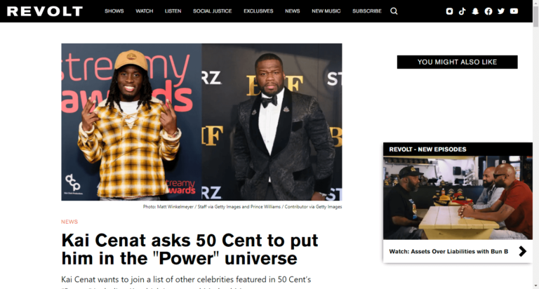 Kai Cenat asks 50 Cent to put him in the “Power” universe