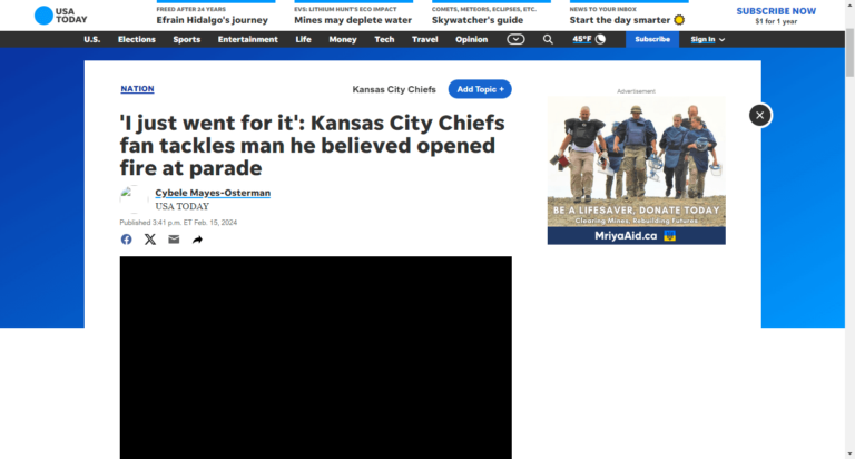 ‘I just went for it’: Kansas City Chiefs fan tackles man he believed opened fire at parade