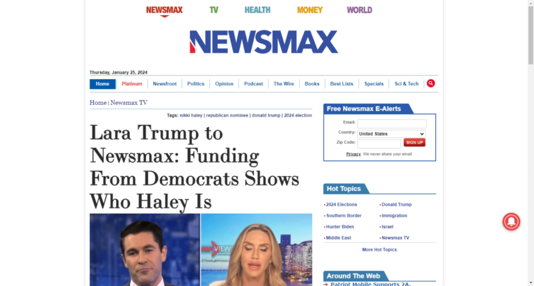 Lara Trump to Newsmax: Funding From Democrats Shows Who Haley Is