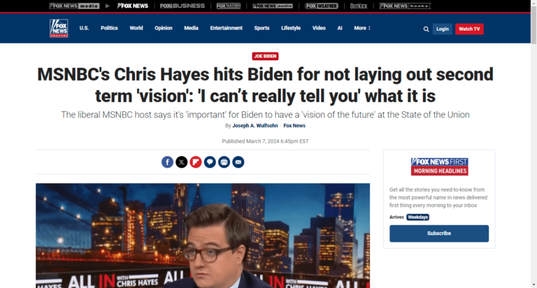 MSNBC’s Chris Hayes hits Biden for not laying out second term ‘vision’: ‘I can’t really tell you’ what it is
