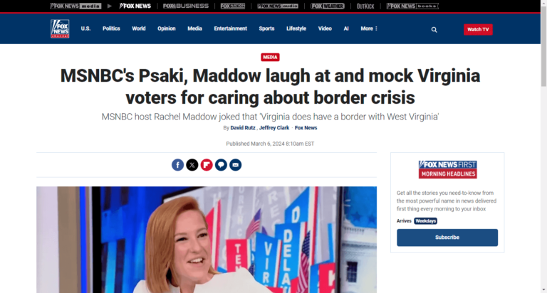 MSNBC’s Psaki, Maddow laugh at and mock Virginia voters for caring about border crisis