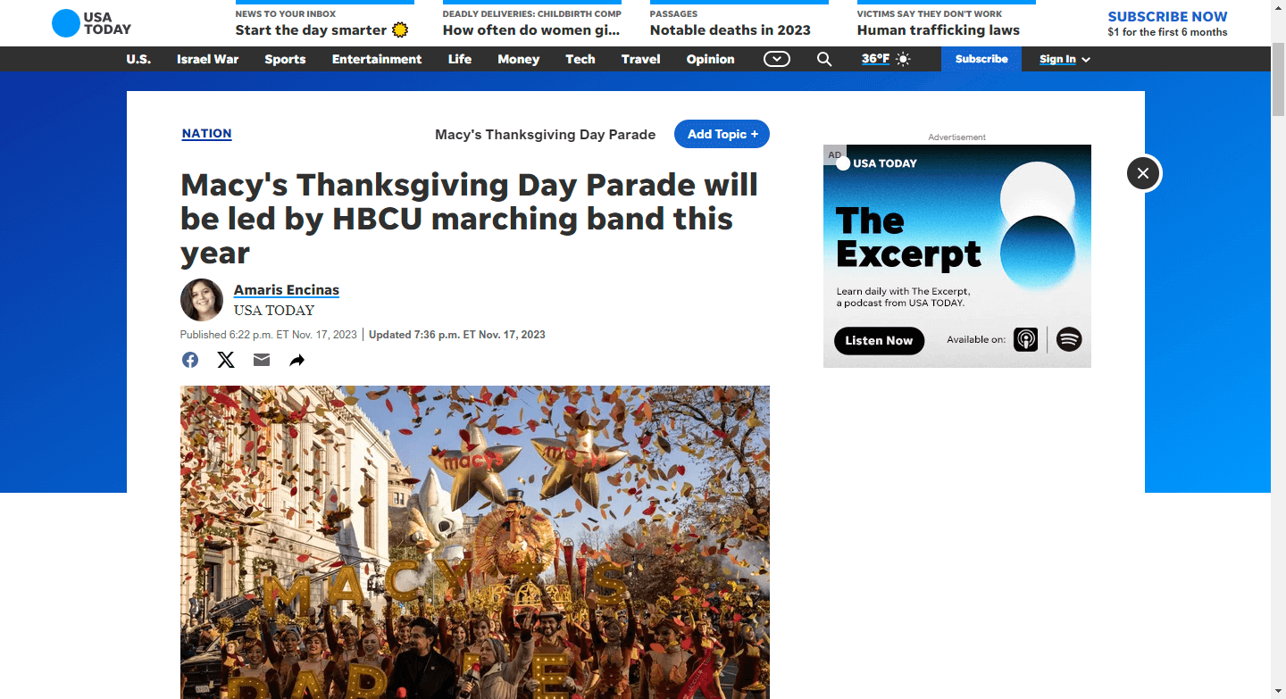 Macy’s Thanksgiving Day Parade will be led by HBCU marching band this