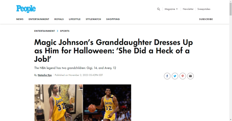 Magic Johnson’s Granddaughter Dresses Up as Him for Halloween: ‘She Did a Heck of a Job!’