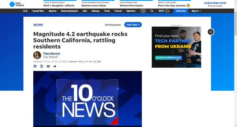 Magnitude 4.2 earthquake rocks Southern California, rattling residents