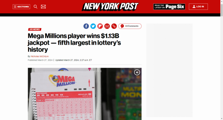 Mega Millions player wins $1.13B jackpot — fifth largest in lottery’s history