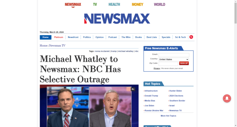 Michael Whatley to Newsmax: NBC Has Selective Outrage