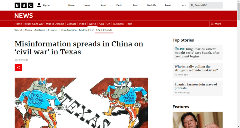 Misinformation spreads in China on ‘civil war’ in Texas