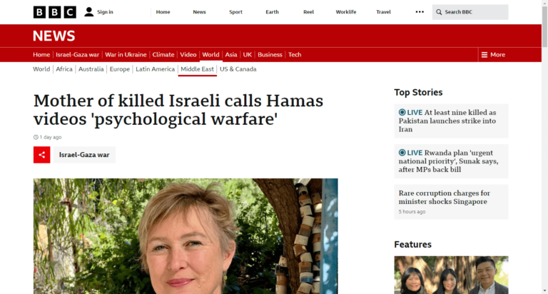 Mother of killed Israeli calls Hamas videos ‘psychological warfare’