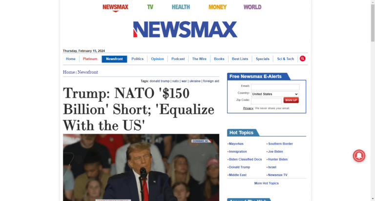 Trump: NATO ‘$150 Billion’ Short; ‘Equalize With the US’