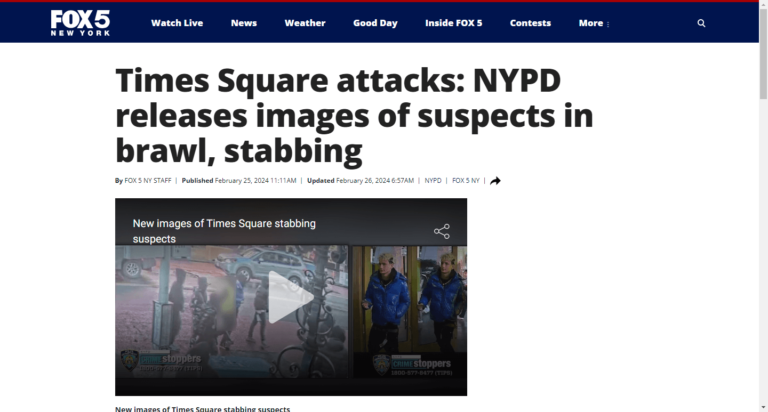 Times Square attacks: NYPD releases images of suspects in brawl, stabbing