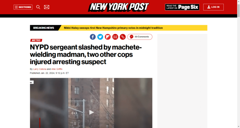 NYPD sergeant slashed by machete-wielding madman, two other cops injured arresting suspect