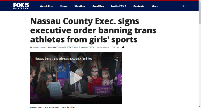 Nassau County Exec. signs executive order banning trans athletes from girls’ sports