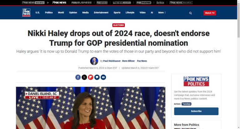Nikki Haley drops out of 2024 race, doesn’t endorse Trump for GOP presidential nomination