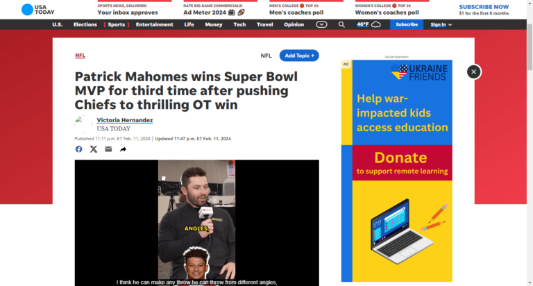 Patrick Mahomes wins Super Bowl MVP for third time after pushing Chiefs to thrilling OT win