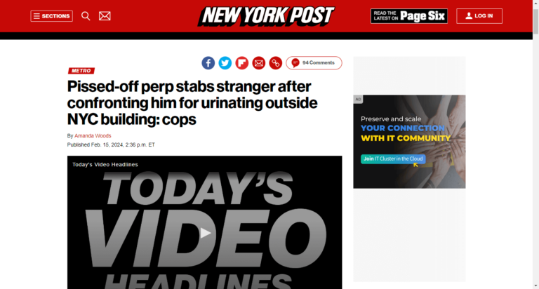 Pissed-off perp stabs stranger after confronting him for urinating outside NYC building: cops