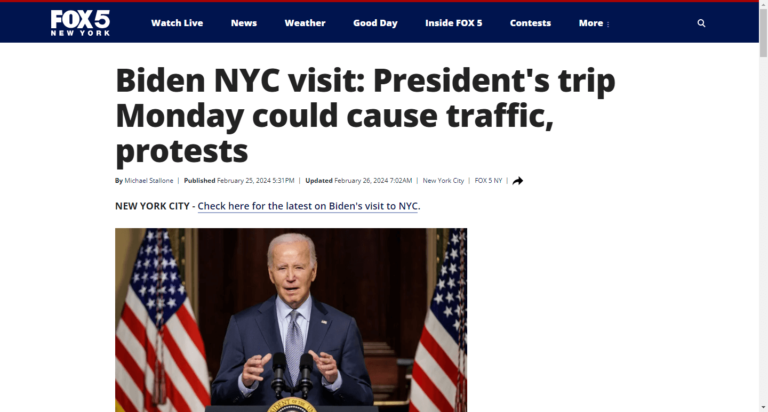 Biden NYC visit: President’s trip Monday could cause traffic, protests