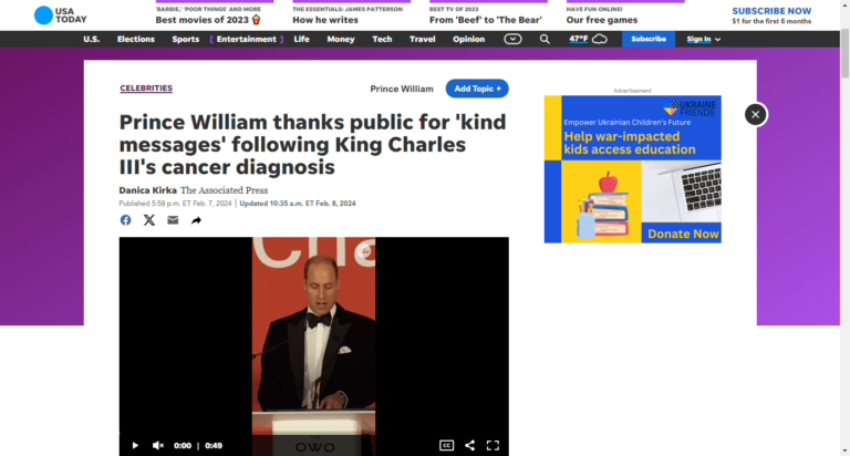 Prince William thanks public for ‘kind messages’ following King Charles III’s cancer diagnosis