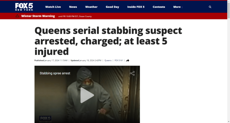 Queens serial stabbing suspect arrested, charged; at least 5 injured