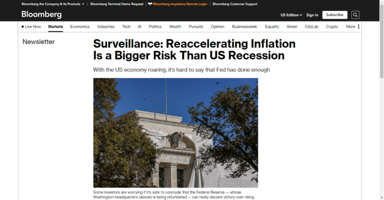 Surveillance: Reaccelerating Inflation Is a Bigger Risk Than US Recession