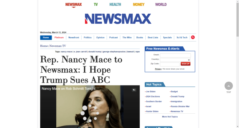 Rep. Nancy Mace to Newsmax: I Hope Trump Sues ABC