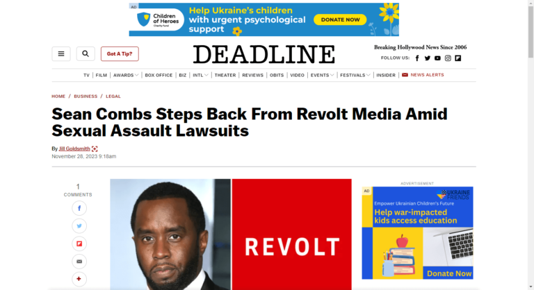 Sean Combs Steps Back From Revolt Media Amid Sexual Assault Lawsuits