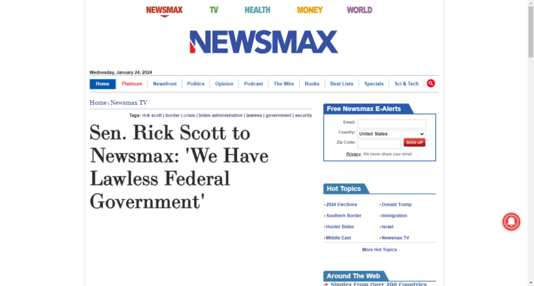 Sen. Rick Scott to Newsmax: ‘We Have Lawless Federal Government’