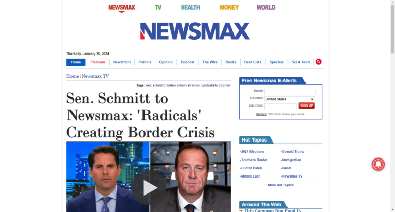 Sen. Schmitt to Newsmax: ‘Radicals’ Creating Border Crisis