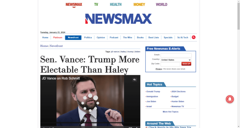 Sen. Vance: Trump More Electable Than Haley
