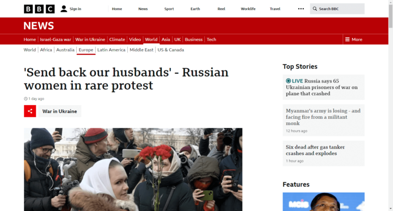 ‘Send back our husbands’ – Russian women in rare protest
