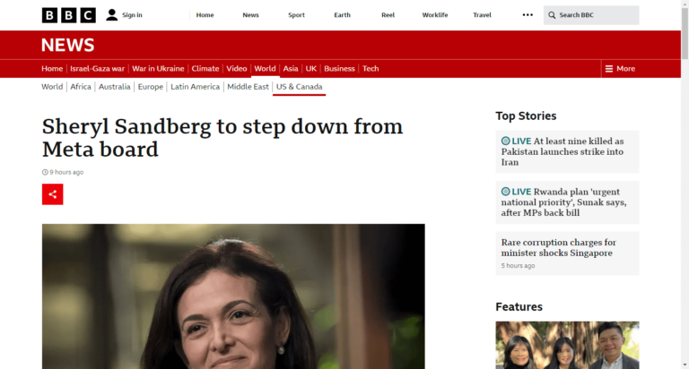 Sheryl Sandberg to step down from Meta board