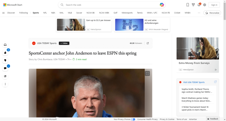 SportsCenter anchor John Anderson to leave ESPN this spring