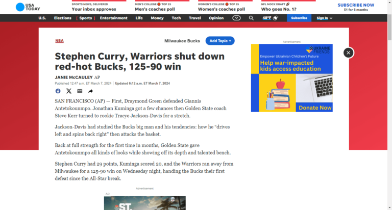 Stephen Curry, Warriors shut down red-hot Bucks, 125-90 win