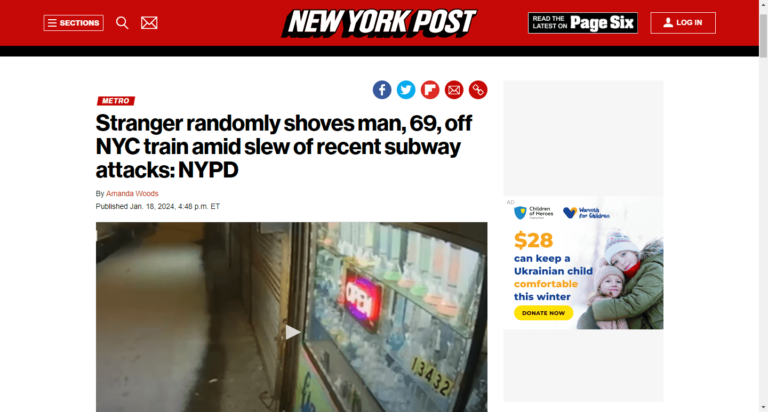 Stranger randomly shoves man, 69, off NYC train amid slew of recent subway attacks: NYPD