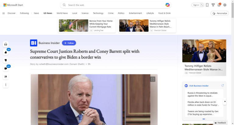 Supreme Court Justices Roberts and Coney Barrett split with conservatives to give Biden a border win