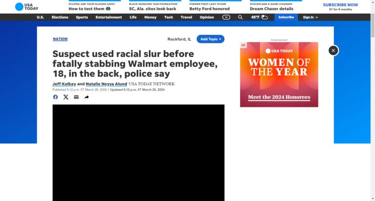 Suspect used racial slur before fatally stabbing Walmart employee, 18, in the back, police say