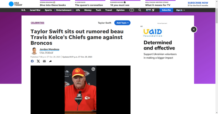 Taylor Swift sits out rumored beau Travis Kelce’s Chiefs game against Broncos