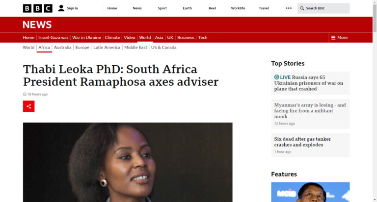 Thabi Leoka PhD: South Africa President Ramaphosa axes adviser