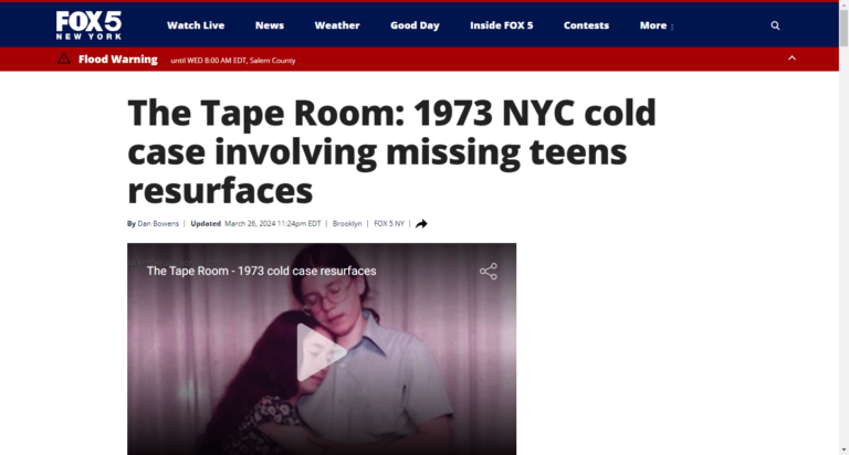 The Tape Room: 1973 NYC cold case involving missing teens resurfaces