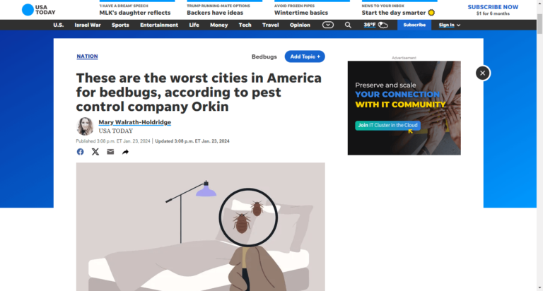 These are the worst cities in America for bedbugs, according to pest control company Orkin