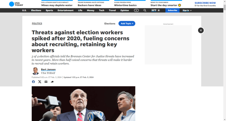Threats against election workers spiked after 2020, fueling concerns about recruiting, retaining key workers